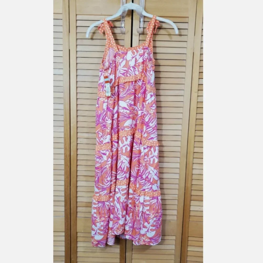 Cat & Jack Girl's Sleeveless Tiered Maxi Dress L (10/12)